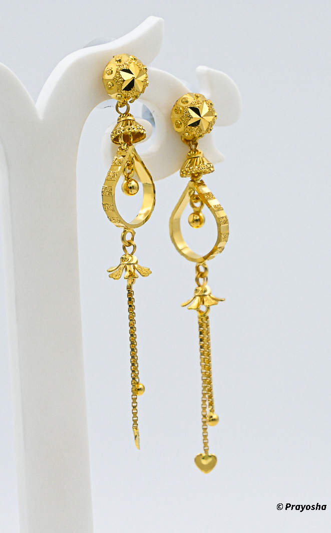 22ct Gold Earring with Jumkha | purejewels.com