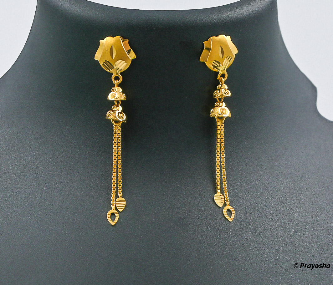 22 carat gold Fancy Latkan gold Earrings 034 - Prayosha