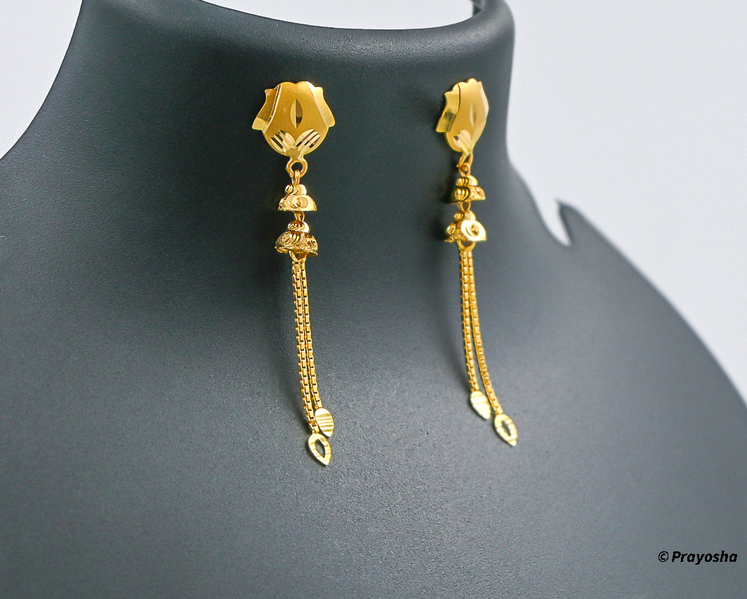22 carat Gold Latkan Earrings