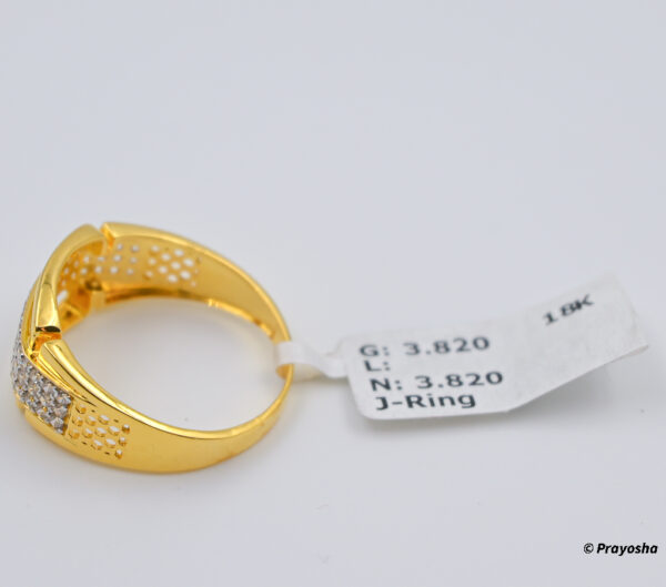18 Carat Gold American Diamond Men's Ring