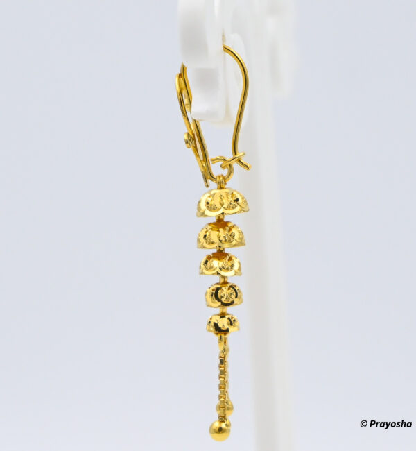 22 carat gold step latkan earrings