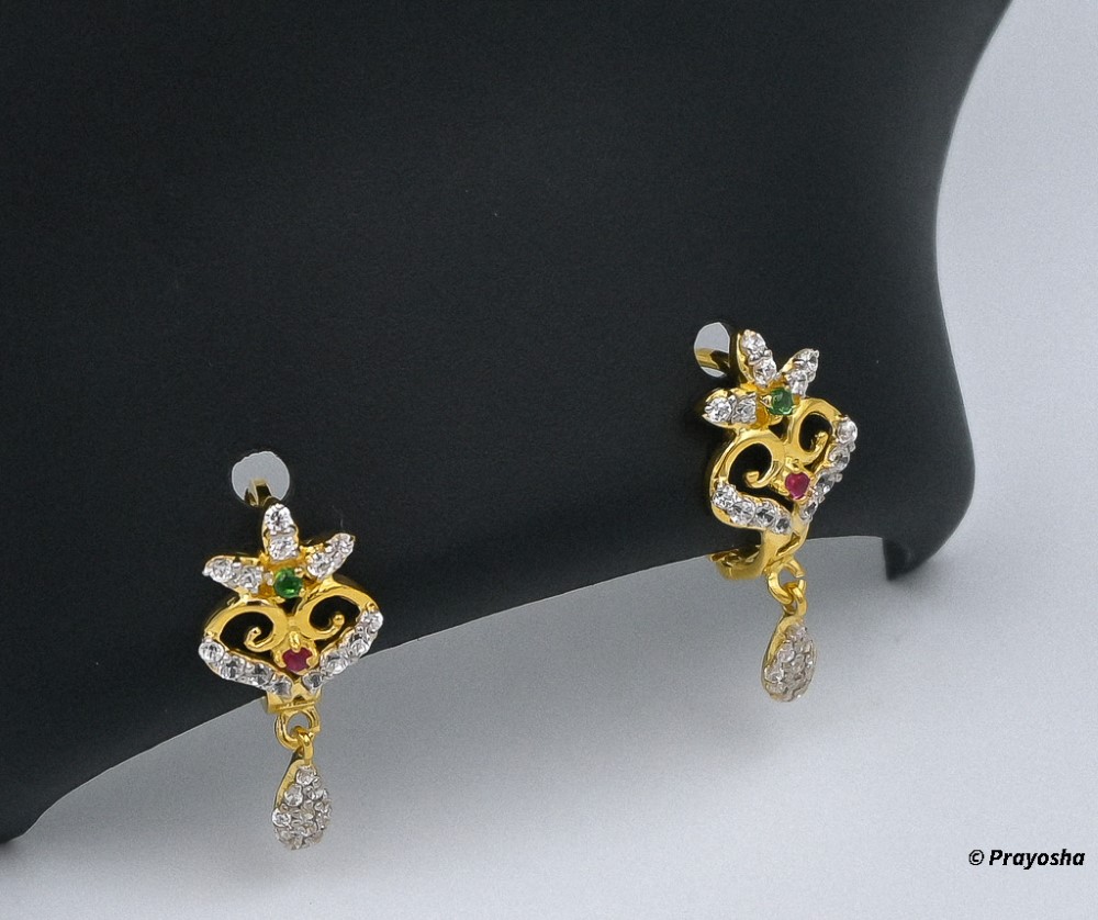 American Diamond Gold earrings 012