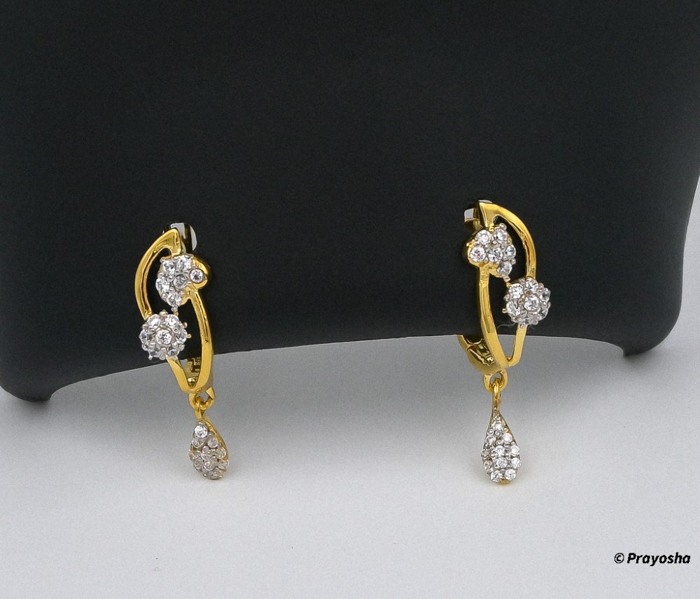 American Diamond Gold Drop earrings 014