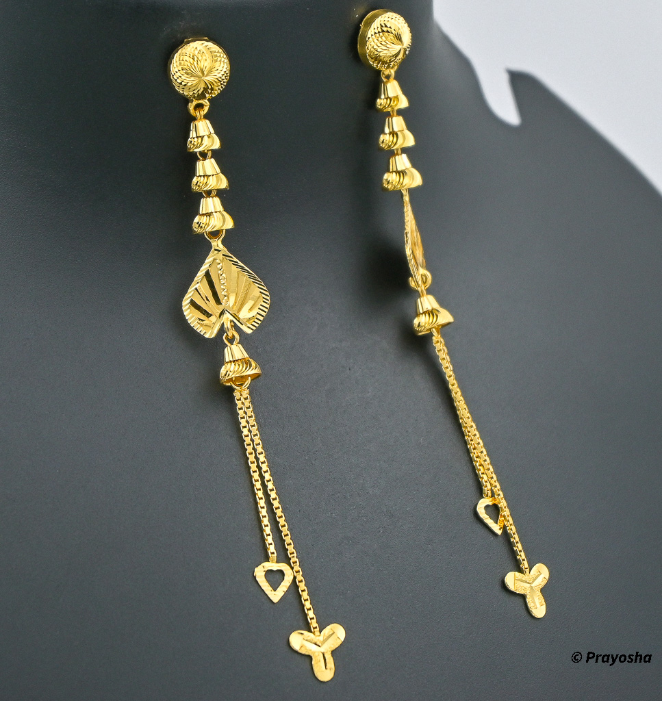 22 carat gold Fancy Latkan Earrings 032 - Prayosha